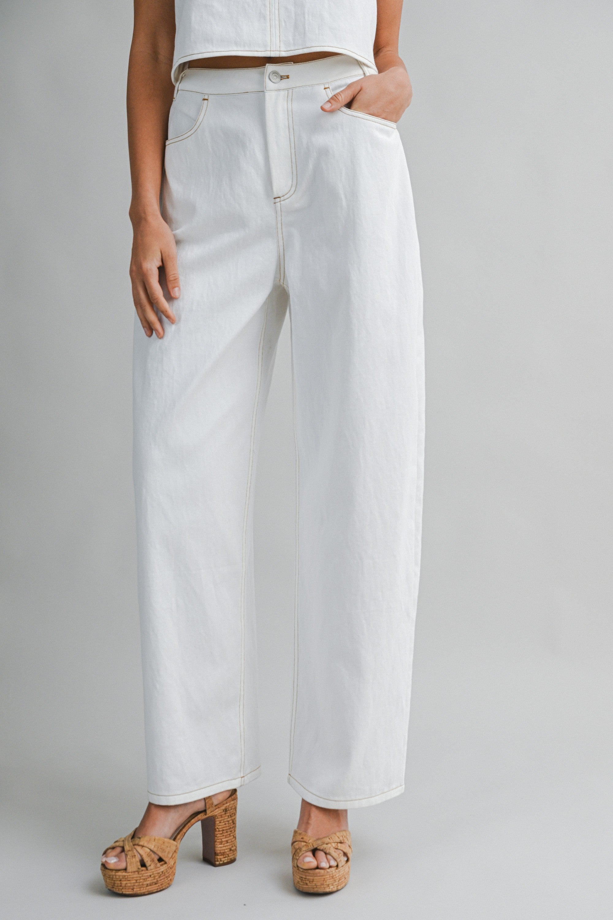 The Leni Denim Top + Pant Set - Sold Separately