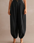 The Lennon Black Pleated Balloon Pants