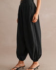 The Lennon Black Pleated Balloon Pants