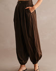 The Lennon Brown Pleated Balloon Pants