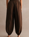The Lennon Brown Pleated Balloon Pants