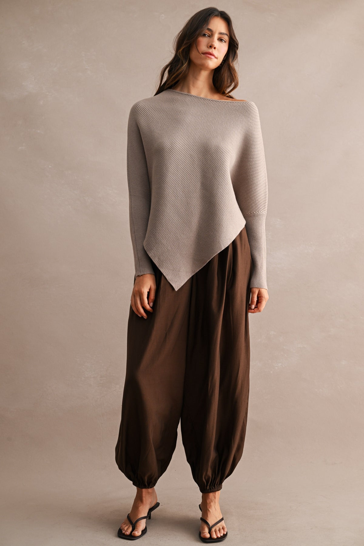 The Lennon Brown Pleated Balloon Pants