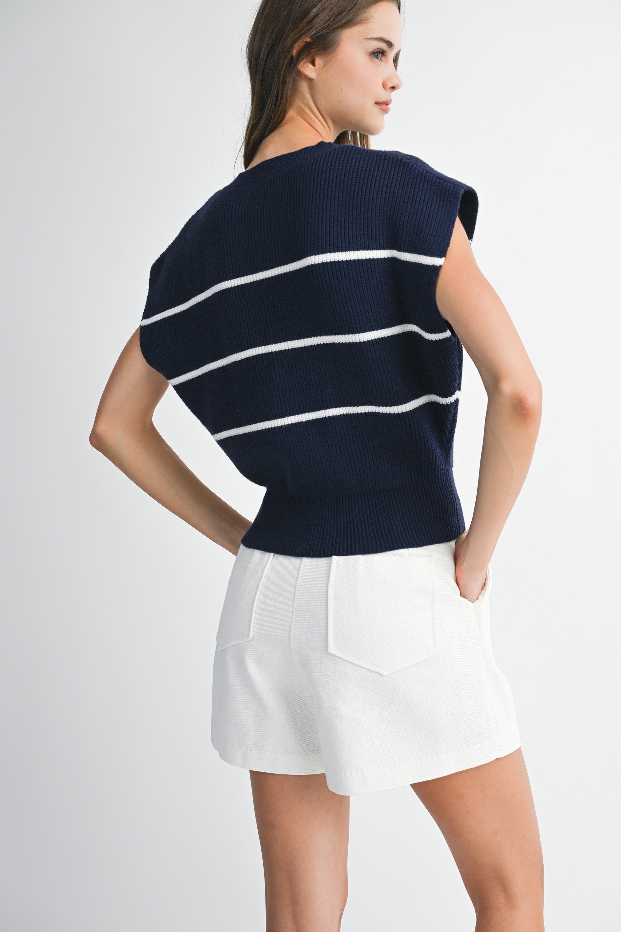 The Lennyn Striped Sweater Vest