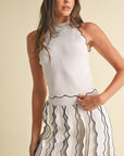 The Leona Pleated Knit Top + Skirt Set - Sold Separately