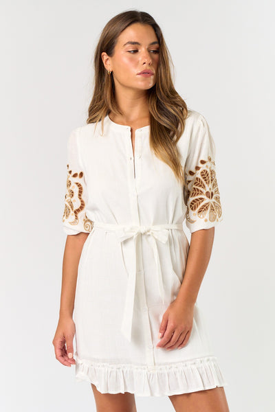 The Leticia Embroidered Mini Dress – Thread + Seed