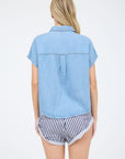 The Libby Chambray Button Down Top