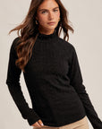 The Lila Brushed Lace Mock Neck Top