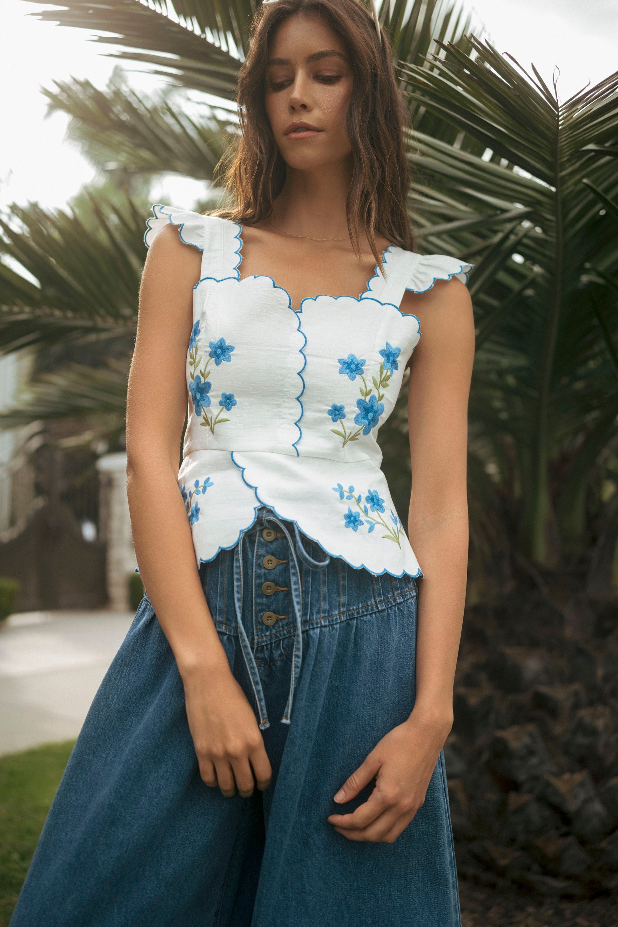The Livia Scalloped Peplum Top