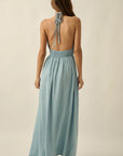 The Lorelei Denim Halter Maxi Dress
