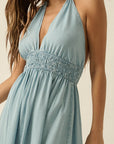 The Lorelei Denim Halter Maxi Dress