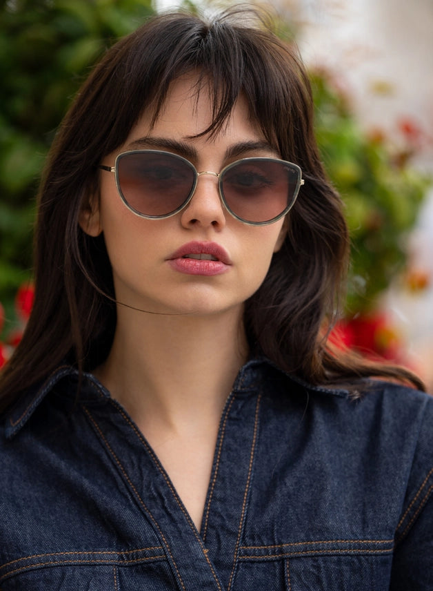 The Luna Emerald Green Acetate Cat Eye Sunglasses