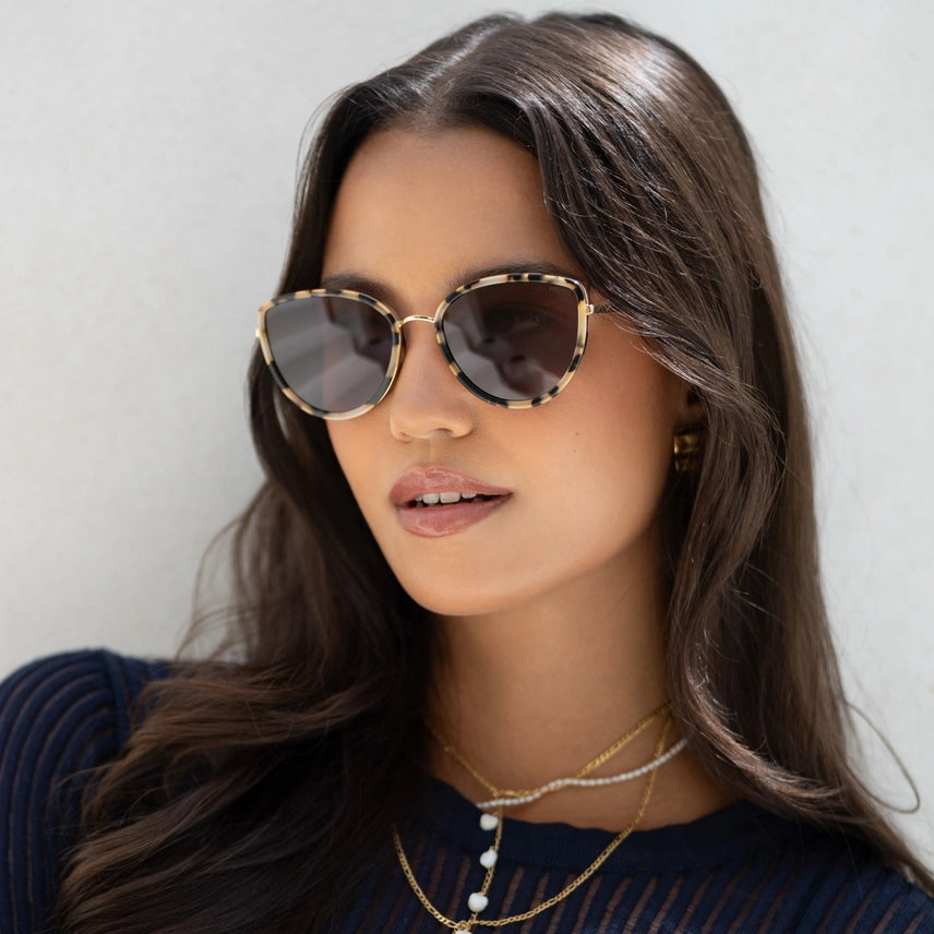 The Luna Milky Tortoise Acetate Cat Eye Sunglasses