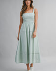 The Lydia Lace Trim Midi Dress