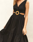 The Miranda Ring Black Midi Dress