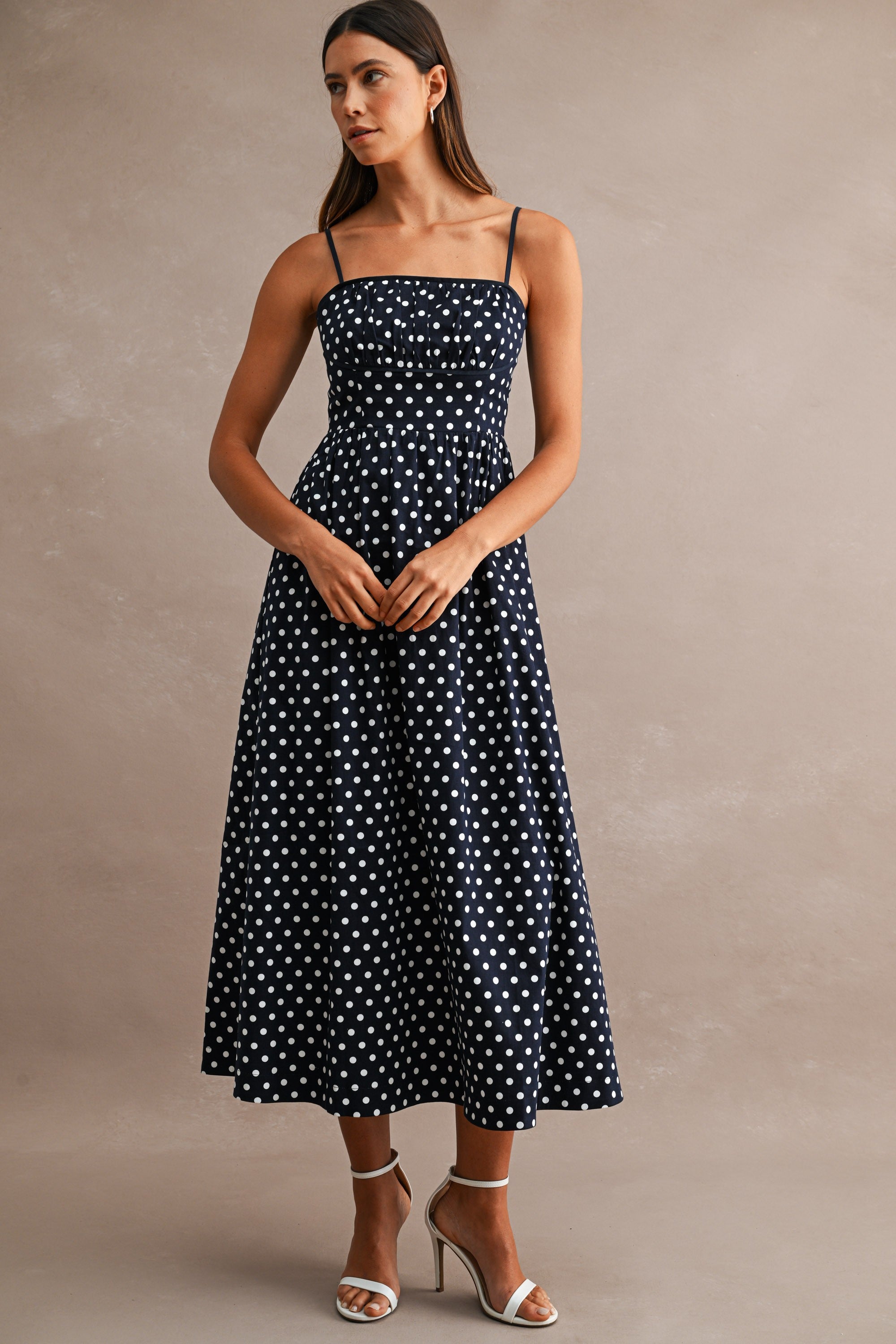 The Isadora Polka Dot Midi Dress
