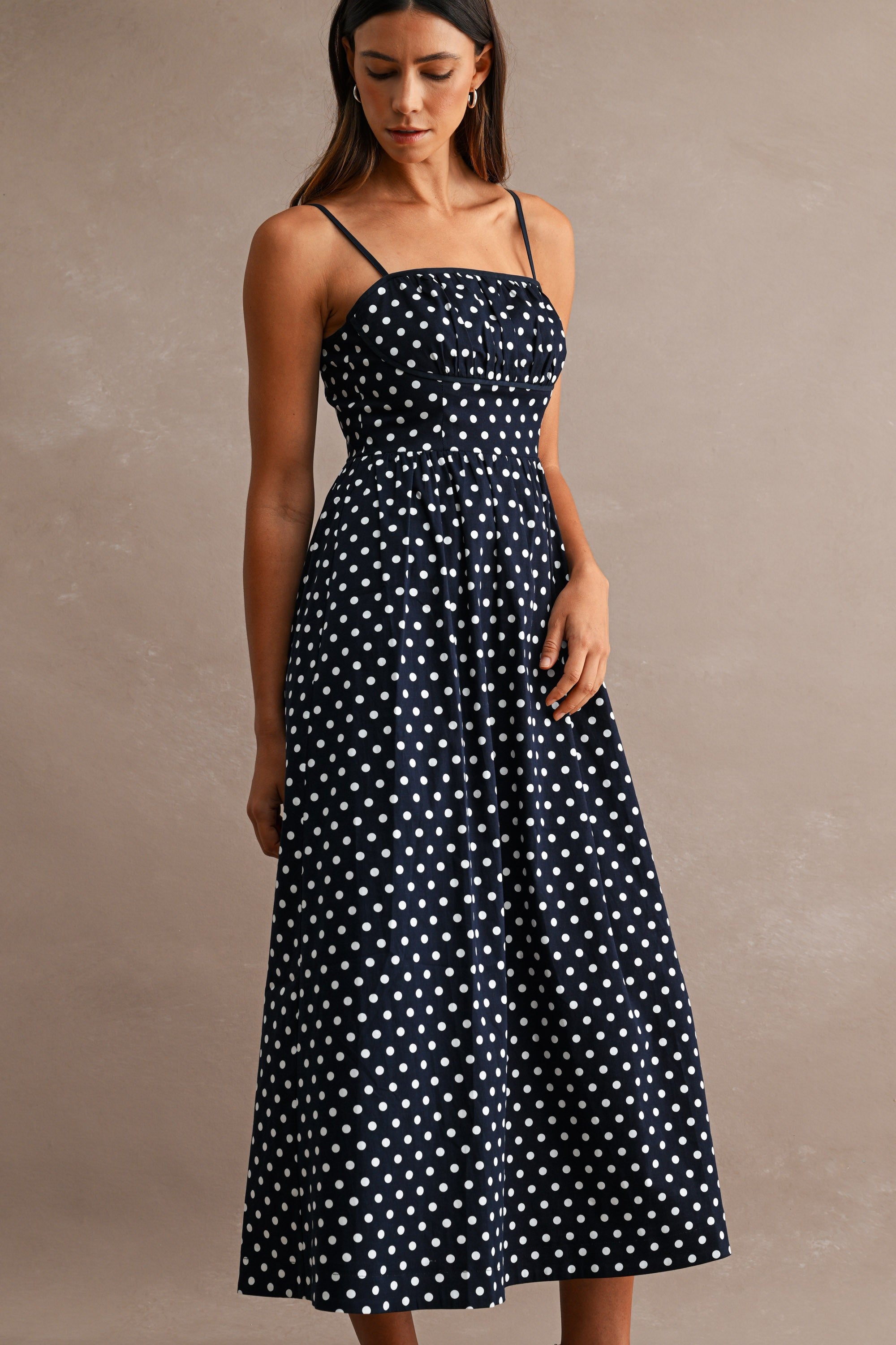 The Isadora Polka Dot Midi Dress