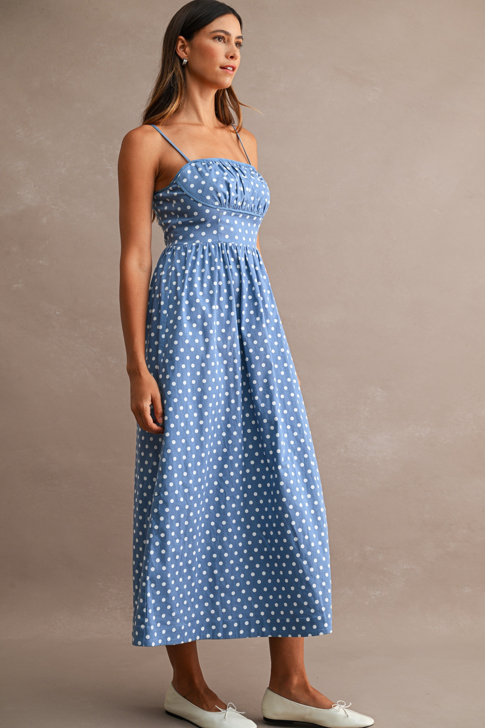 The Isadora Polka Dot Midi Dress