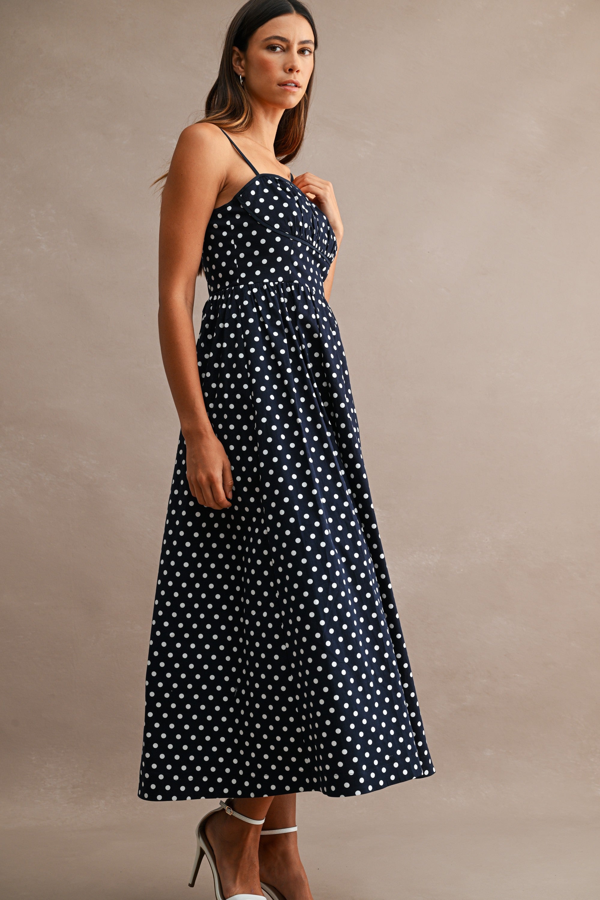 The Isadora Polka Dot Midi Dress