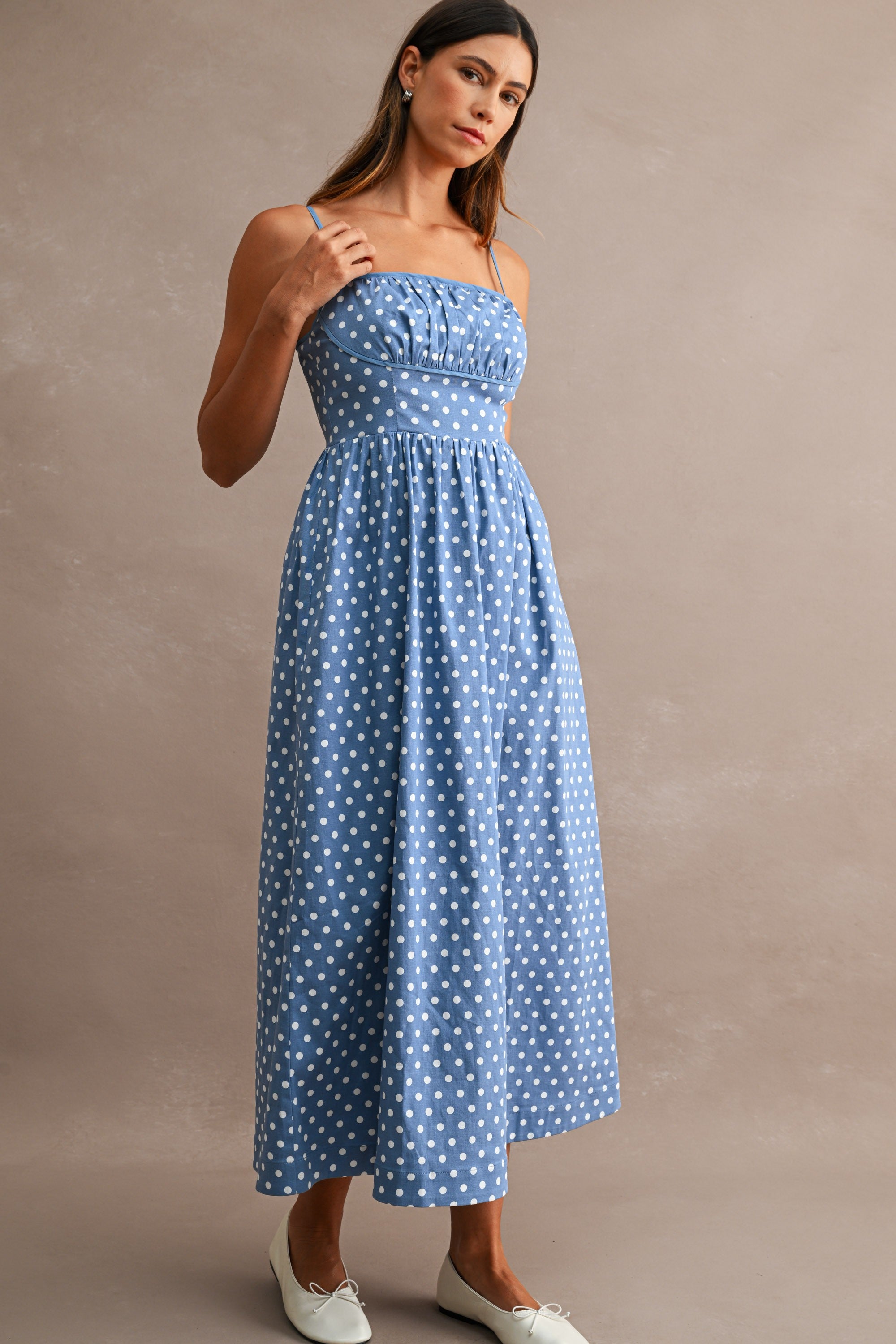 The Isadora Polka Dot Midi Dress