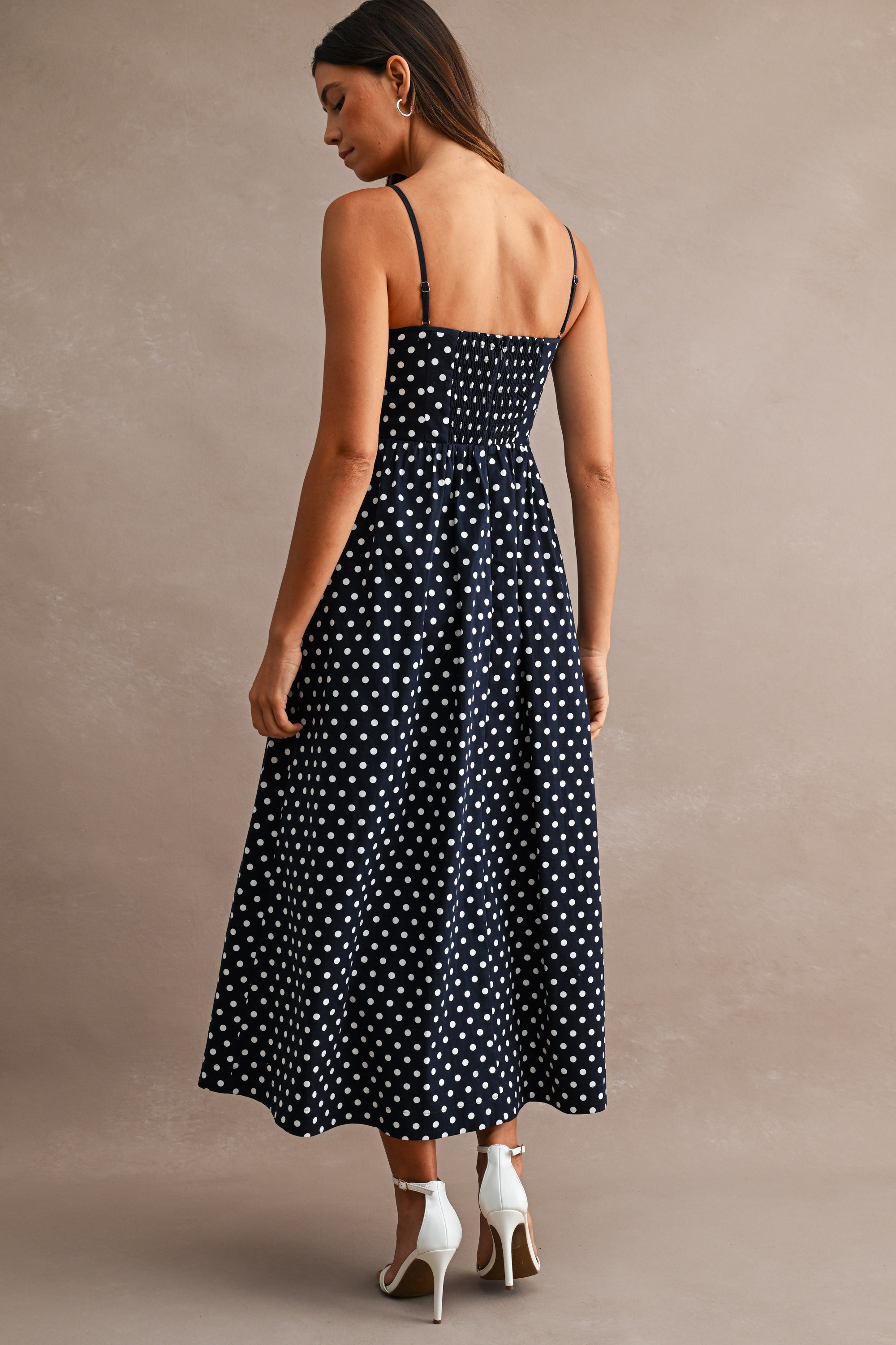 The Isadora Polka Dot Midi Dress