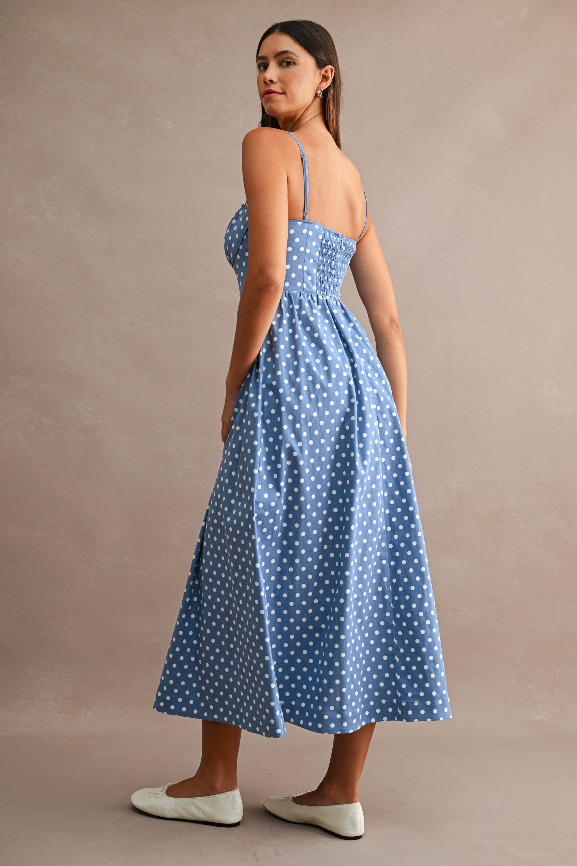 The Isadora Polka Dot Midi Dress