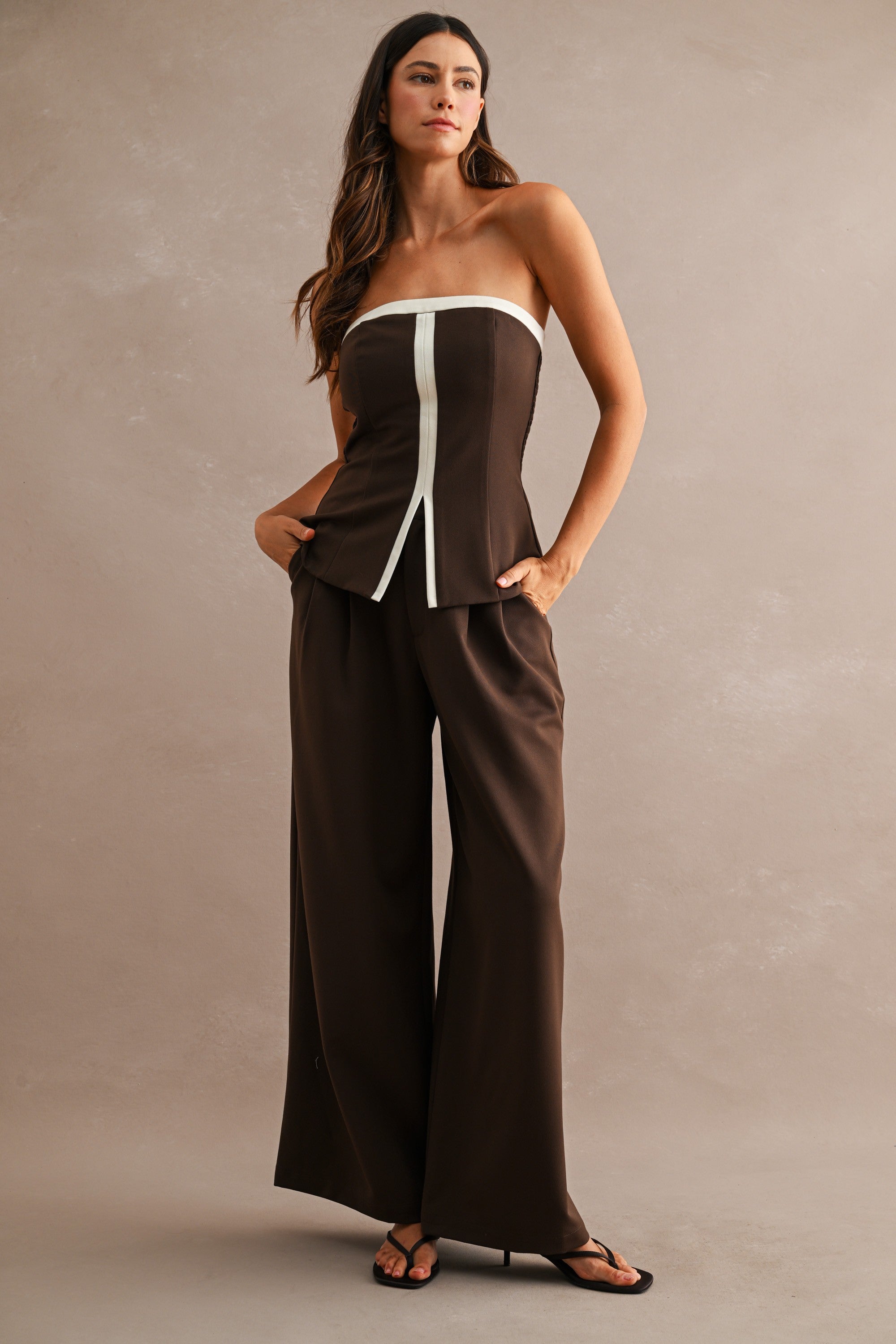 The Rylan Contrast Top + Pant Set - Sold Separately