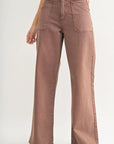 The Maeve Vintage Brown Patch Pocket Wide Leg Flare Jeans
