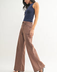 The Maeve Vintage Brown Patch Pocket Wide Leg Flare Jeans