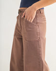 The Maeve Vintage Brown Patch Pocket Wide Leg Flare Jeans