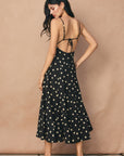 The Maisey Polka Dot Open Back Dress