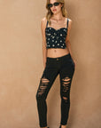 The Maisey Polka Dot Corset Top