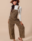 The Makena Leopard Barrel Overalls