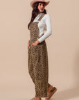 The Makena Leopard Barrel Overalls