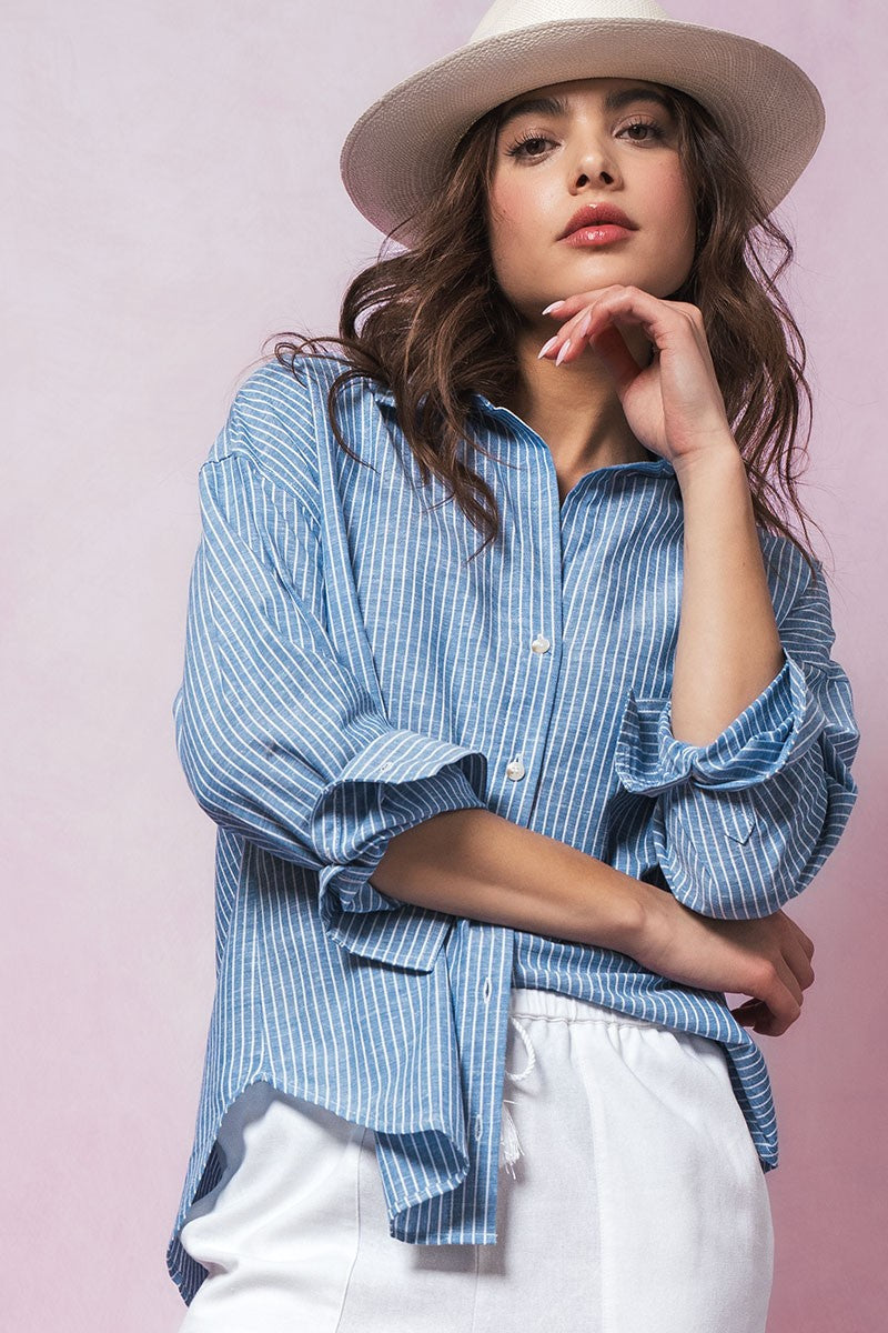 The Mallory Linen Button Down Shirt