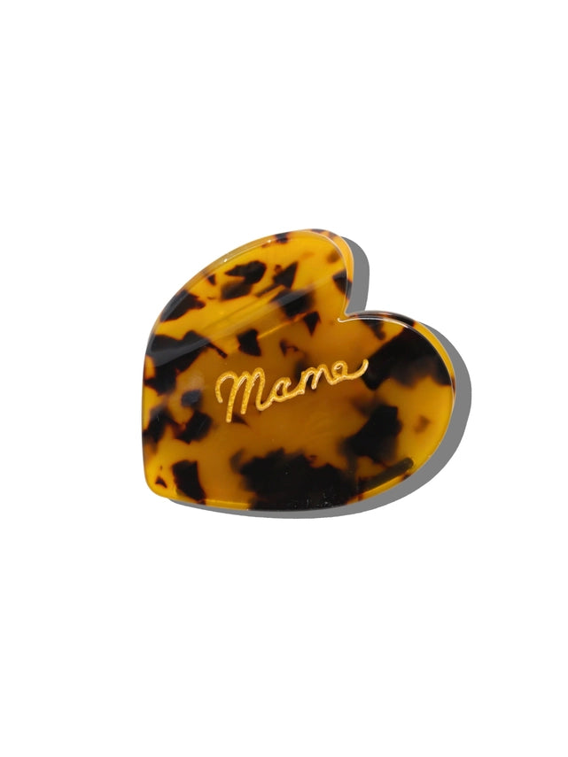 The Hand-Painted Mama Heart Claw Clip