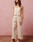 The Mandi Eyelet Vest + Pant Set - Sold Separately