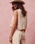 The Mandi Eyelet Vest + Pant Set - Sold Separately