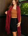 The Mandy Burgundy Knit Tassel Scarf