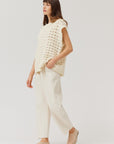 The Marcille Ivory Crochet Sweater