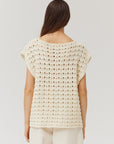 The Marcille Ivory Crochet Sweater