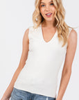 The Marcy Essential Double Layer Cotton V-Neck Tank