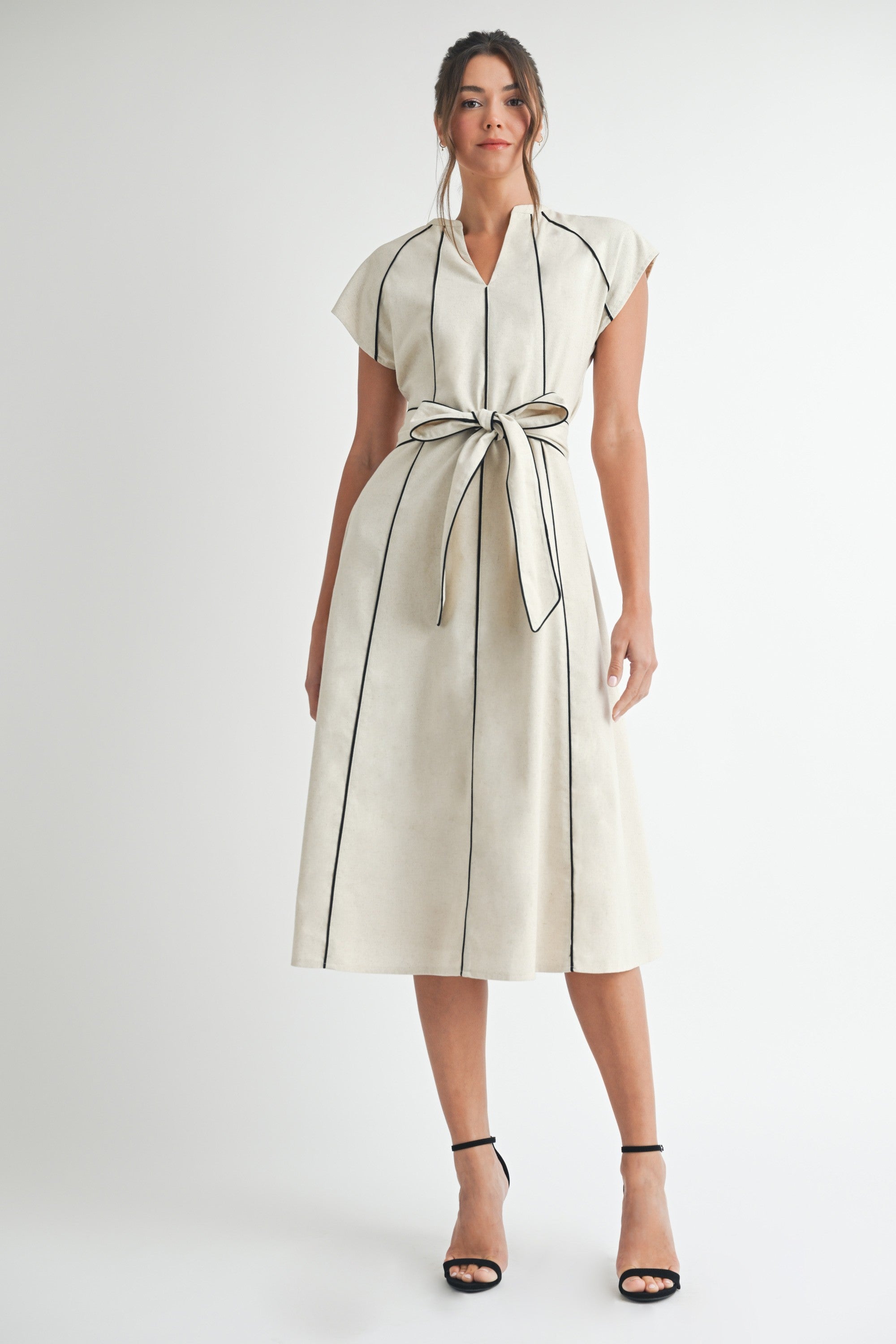 The Margaret Linen Stripe Midi Dress Thread + Seed The Margaret Linen Stripe Midi Dress Thread + Seed
