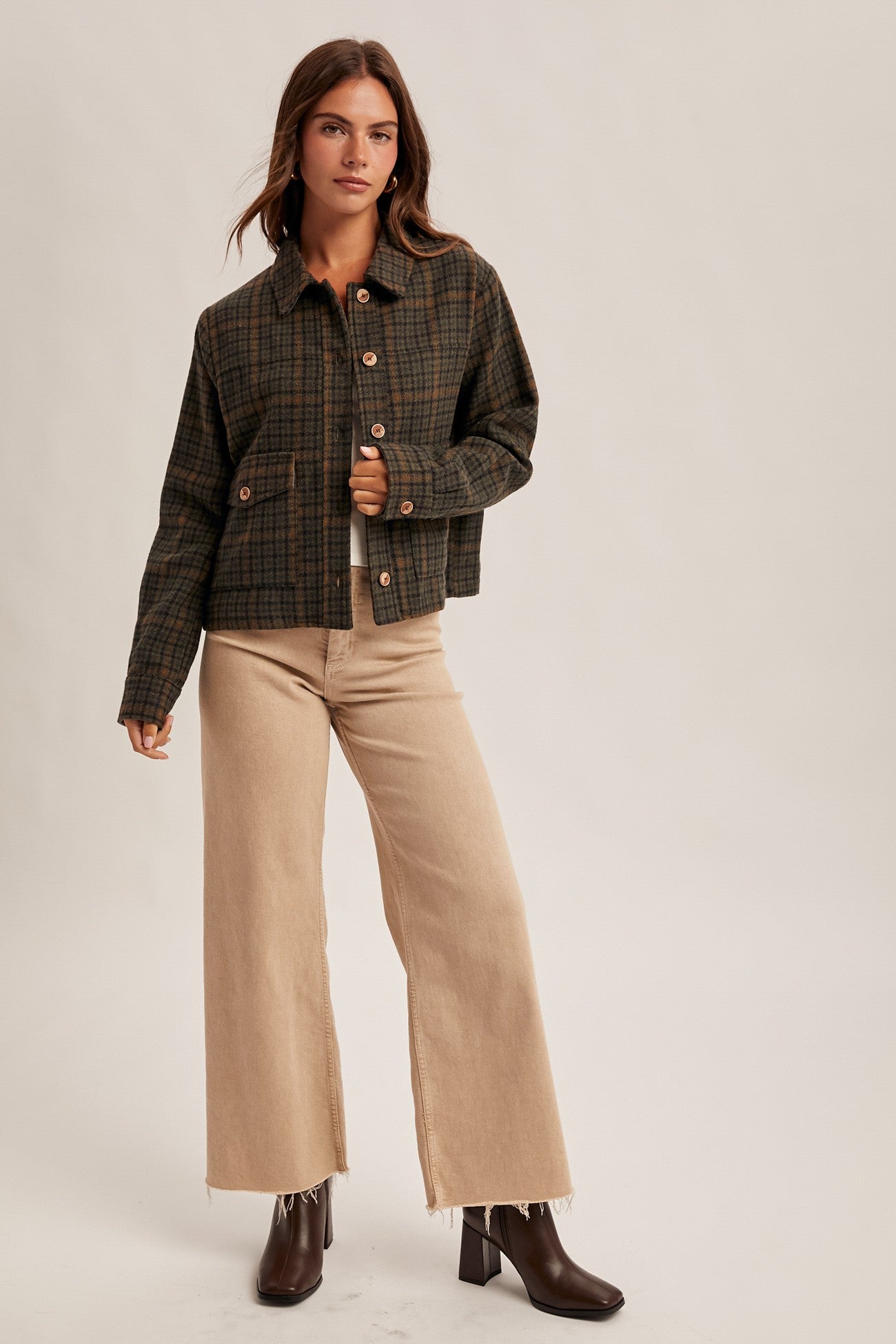The Margot Plaid Crop Jacket