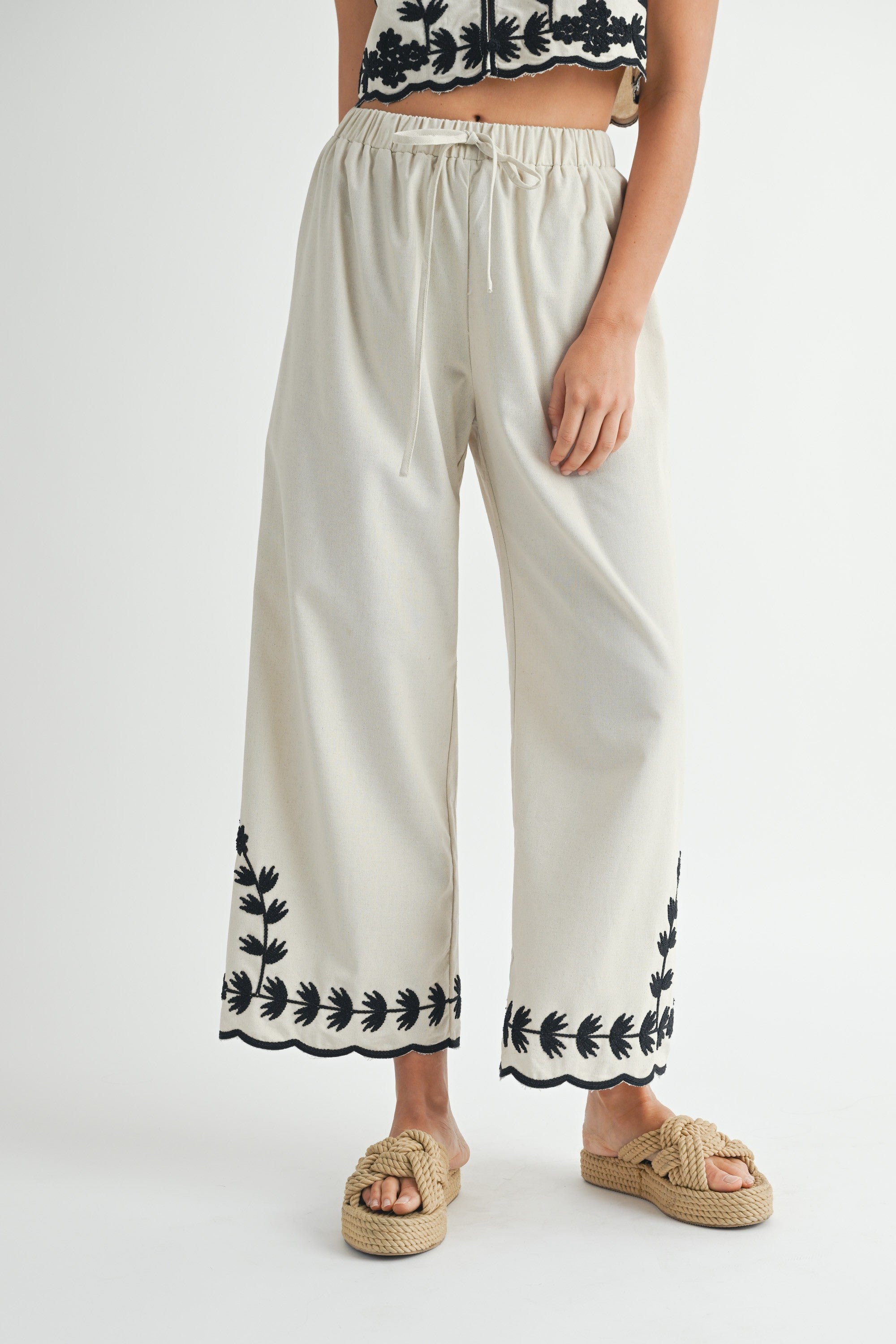 The Mari Embroidered Vest + Pant Set - Sold Separately