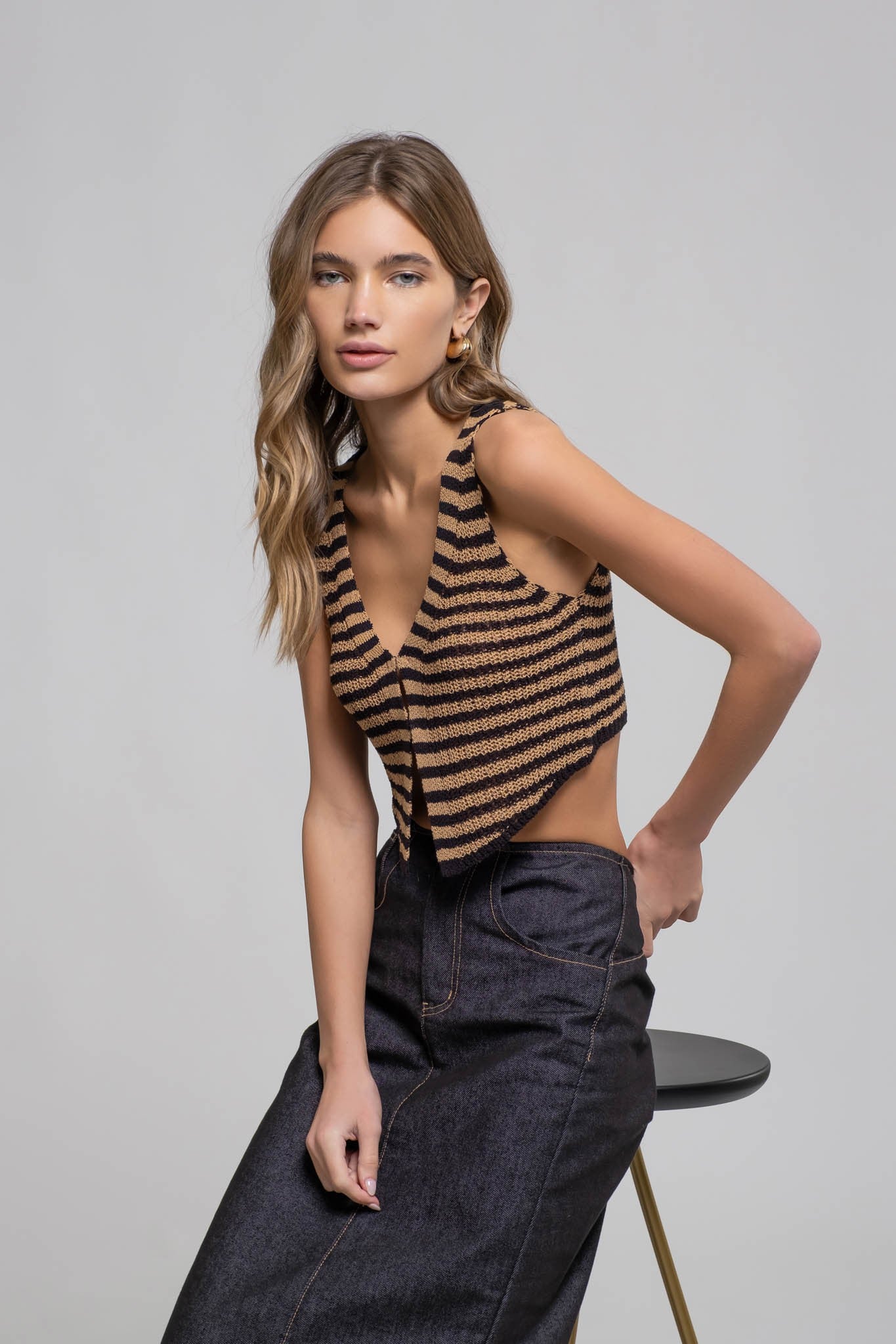 The Mariel Black Hook Sweater Vest