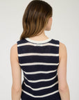 The Maris Stripe Button Vest