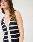 The Maris Stripe Button Vest