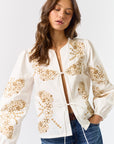 The Leticia Front Tie Embroidered Top