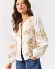 The Leticia Front Tie Embroidered Top