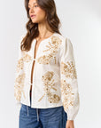 The Leticia Front Tie Embroidered Top